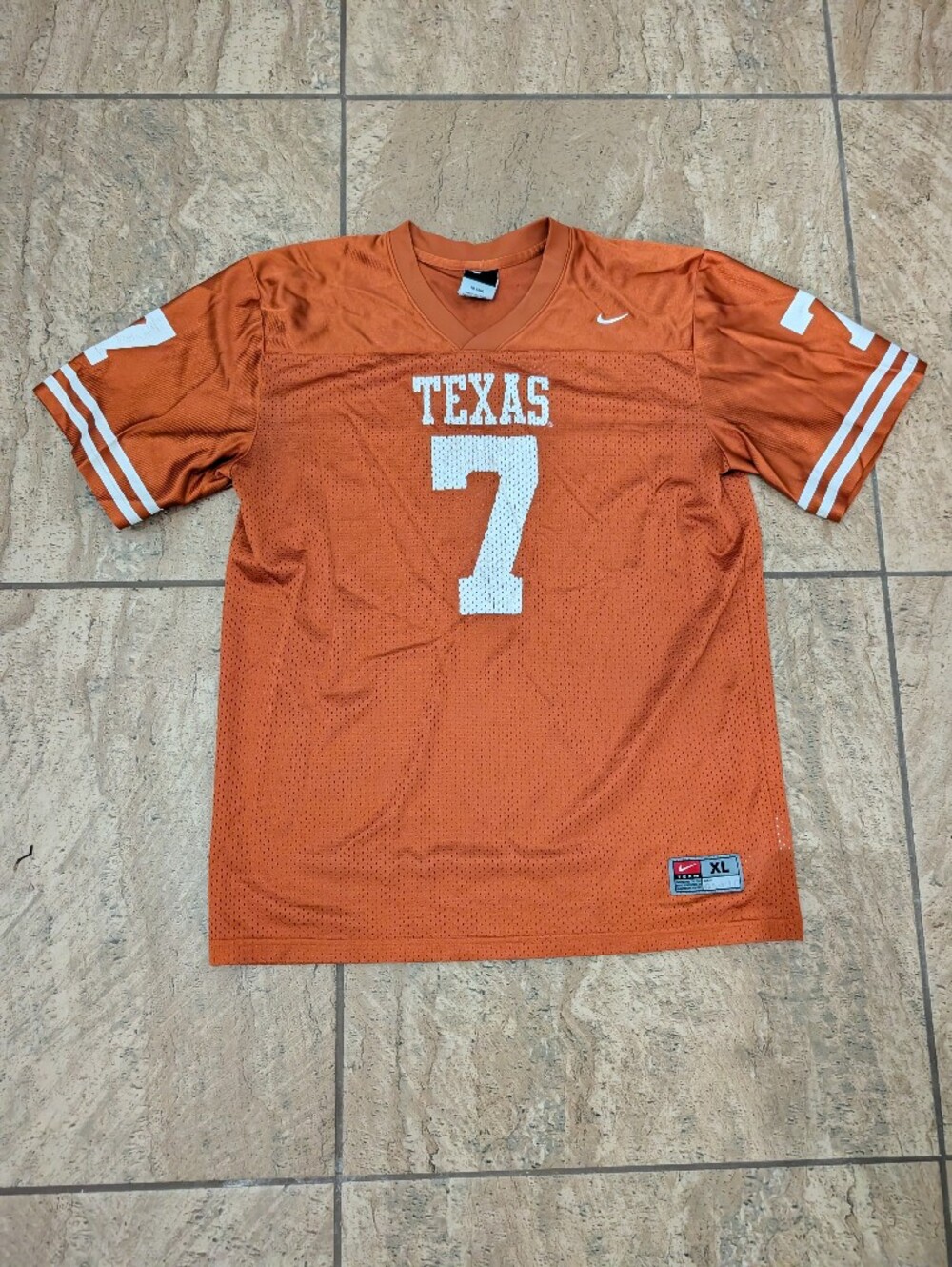 Nike Texas Longhorn #7 Orange and White Football Jersey Youth XL